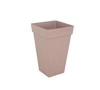 Artevasi Capri Pot High Square, Haut Pot carré en Plastique, 50cm, Couleur: Taupe