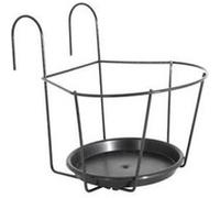 ARTEVASI Porte-Pot pour balcon avec Soucoupe - 25 x 25 cm - Gris anthracite Gris anthracite G