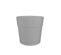 ARTEVASI Pot de fleurs rond CAPRI LARGE - Plastique - Réservoir d'eau - diametre 40 cm - Gris clair - 39,1 x 39,1 x 37 cm