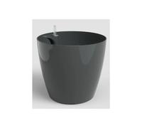 ARTEVASI San Remo SWS 36 BR - Pot de fleurs avec pieds pour intérieur et extérieur - Plastique résistant aux UV - Ø36 x H33,5 cm, 25 L - Gris anthracite