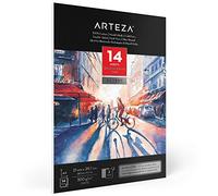 Arteza Bloc pour aquarelle A4, 14 feuilles (140 lb/300 g/m²), 100% coton, imprimé à froid, papier sans acide, idéal pour les techniques d'aquarelle et les supports mixtes