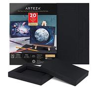 ARTEZA Cadre DIY, papier croquis noir, 12,7x16,7 cm, 20 feuilles, bloc de papier d'art épais, 246 lb, 400 g/m², papier d'artiste à base de cellulose sans acide, pressé à froid, pour médias secs