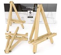 ARTEZA Chevalet en bois 30,5 cm | Lot de 6 chevalets | Chevalet de table en bois de pin | Pieds antidérapants | Idéal pour exposer des toiles de peinture acrylique ou aquarelle |