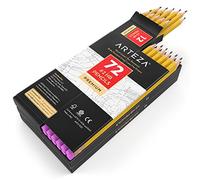 ARTEZA Crayons à papier 2 HB en bois, paquet de 72, en vrac, pré-taillés avec des gommes sans latex, écriture douce pour les examens, l'école, le bureau, le dessin et le croquis