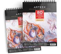 ARTEZA Ensemble de 2 Carnets à Dessin Taille 22.9 x 30.5 cm, 160 Pages au Total, 80 Feuilles à Reliure Spirales Chacun, Papier Haut Grammage Durable Sans Acide (130g), Idéal pour Enfants et Adultes