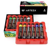 ARTEZA Ensemble Peinture Aquarelle Haute Qualité Pour Artistes, Set de 12 Tubes aux Couleurs Vives, Certifié Sûr ACMI - Débutants ou Professionnel