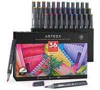ARTEZA EverBlend Ultra Marqueurs à alcool [Lot de 36 couleurs, tons déco], pointe moyenne et pointe fine, matériel d'art pour le dessin et l'esquisse