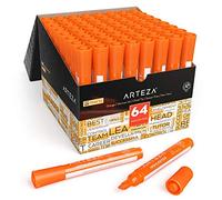 Arteza Lot surligneurs | 64 feutres orange fluo pointe large | Encre orange fluo néon |Fournitures scolaires, fourniture de bureau | Accessoires bureau et maison | Marqueur fluo pointe biseautée
