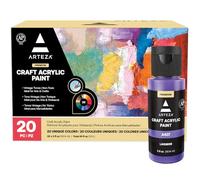 ARTEZA Set de peinture acrylique artisanale, 20 teintes vintage, bouteilles de 60 ml, à base d'eau, finition mate, set d'acrylique mate pour des projets d'art et de bricolage sur toute surface