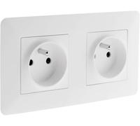Artezo Double prise 2P+T 16A précâblée Blanc (Lot de 5)