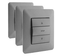 Artezo Interrupteur commande volets roulants Titanium (Lot de 3) - Bouton-poussoir - Manuel - Gris