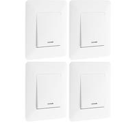 Artezo Interrupteur poussoir à voyant 10A Blanc, 2 x 8 x 8 cm (Lot de 4)