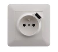 ARTEZO Prise avec terre 2P+T 16 A encastrable avec prise USB (2,4 A) blanc