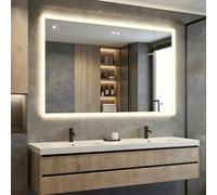 Artforma Miroir 120x70 cm MCH050X1-SJYA9-120X70, LED, sans Cadre | Anti-Buée, Miroir Tactile Lumineux, Température Couleur Ajustable