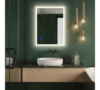 Artforma Miroir 80x60 cm MCH048X1-SJYA9-80X60, LED, sans Cadre | Anti-Buée, Miroir Tactile Lumineux, Température Couleur Ajustable