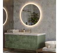 Artforma Miroir Rond MCH047X1-SJYA9-80X80, LED, sans Cadre | Anti-Buée, Miroir Tactile Lumineux, Température Couleur Ajustable