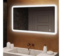 Artforma - Miroir Salle de Bain avec Éclairage et Chauffage - Mirroir LED - 120x70cm - Arrondi avec Bord Mat - Interrupteur Tactile, Dimmable 10-100%, Température de Couleur Réglable