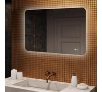 Artforma - Miroir Salle de Bain avec Éclairage et Chauffage - Mirroir LED - Lumineux - 100x70cm - Arrondi - avec Interrupteur Tactile, Dimmable 10-100%, Température de Couleur Réglable