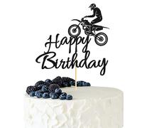 Arthsdite 1 décoration de gâteau d'anniversaire avec motif moto et moto tout-terrain, sport motocross
