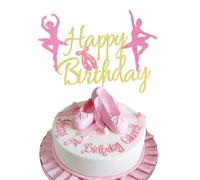Arthsdite 1 décoration de gâteau d'anniversaire de danseuse de ballet - Fournitures de gâteau de danseuse de ballet - Décoration de fête d'anniversaire pour fille