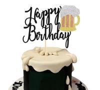 Arthsdite 1 décoration de gâteau d'anniversaire « Happy Birthday » - Décoration de gâteau pour célébrer Glorymoment - Fournitures de fête sur le thème de la bière