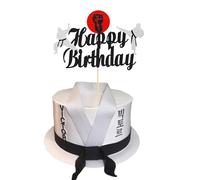 Arthsdite 1 décoration de gâteau de karaté, thème taekwondo, Kung Fu sport, fournitures de fête d'anniversaire étincelantes