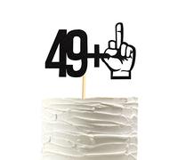 Arthsdite 49 + 1 décoration de gâteau à paillettes noires - Décorations de fête d'anniversaire 50 ans amusantes