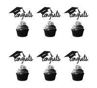 Arthsdite Lot de 24 décorations pour cupcakes 2025 - Décorations de gâteaux de la e 2025 - Paillettes noires