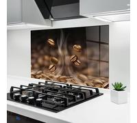 ARTHUB® Crédence de Cuisine en Verre 50x70 cm, Coffee Smoke | Protection Contre Les éclaboussures, Revêtement Mural en Carreaux, Plaque en Verre, Verre trempé, Aliments, Café