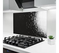 ARTHUB® Crédence de Cuisine en Verre 50x70 cm, Salt Texture | Protection Contre Les éclaboussures, Revêtement Mural en Carreaux, Plaque en Verre, Verre trempé, Aliments, Épices
