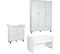 arthur berndt Ensemble de meubles pour bébé Lavea 3 pièces Armoire à vêtements Commode à langer Lit