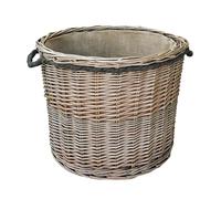 Arthur Cameron - Panier à linge rond en osier doublé avec poignées en corde, parfait comme pot de fleurs pour décoration de salon et rangement de jouets pour enfants (taille L)