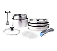 Arthur Martin - Batterie de Cuisine 10 Pièces en Inox avec Poêles et Casseroles, Tous Feux dont Induction, Couleur Noir