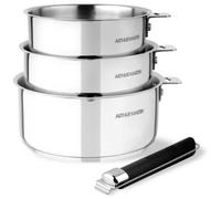 Arthur Martin - Batterie De Cuisine 3 Casseroles Poignee Amovible