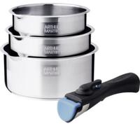 Arthur Martin Batterie de cuisine 3 casseroles 16/18/20 cm avec poignée