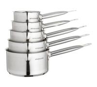 ARTHUR MARTIN Set de de 5 Casseroles - Acier inoxydable - Intérieur satiné avec graduation - Bec verseur - Tous feux dont induction
