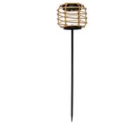Arti Casa Lampe Solaire Extérieur Jardin - Éclairage Solaire LED Blanc Chaud - Lampe Extérieur avec Aspect Rattan - 12,5X11X55 cm - Étanche IP44