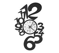 Arti e Mestieri 0OR3624C170 Grande Horloge Murale de Jeu Lupin, matériau Fer, Dimensions 41 x 65 cm, Couleur Noir et Blanc marbre.