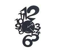 Horloge Murale Lupin Design Moderne Noir Fabriquée en Italie, Acier, d. 50 cm, Style Minimal pour Salon, Cuisine, Bureau