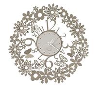 Arti & Mestieri Horloge Murale Margherite inspirée de la Nature et Design 100% fabriquée en Italie, en Fer, diamètre 50 cm (Sable et marbre Blanc)