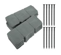 ARTIBETTER 10pièces Bordure de Jardin Plastique Effet Pierre Grise avec Nails pour Pelouse Jardin Allée Décor Extérieur Résistante et Facile à Installer