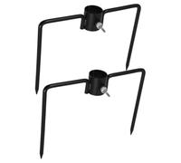 Artibetter 2 Pièces Piquet Métallique Extérieur en Fer Noir Crochet de Jardinier, Résistant aux Intempéries, Adapté pour Parapluie et Décoration de Jardin, Support Stable pour Poteau