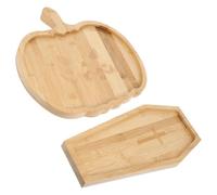 Artibetter 2 Pièces Plateau de Service pour Servir Fromage et Fruits en Bois de Citrouille pour Halloween, Assiette Décorative Lors de Rassemblements