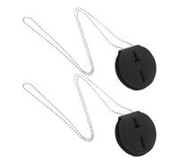 Artibetter 2 Pièces Porte-badge en Cuir Noir avec Clip en Alliage D'aluminium, Protège-badge Résistant à L'usure, Travail et Usage Extérieur, Design Moderne et Facile à Nettoyer