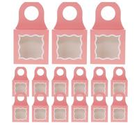 ARTIBETTER 25 Pièces Boîte à Bouteille de Vin Porte-bouteille en Papier Kraft Rose Fenêtre Pvc, Légère, Résistante à L’usure, Pliable, pour Décoration de Porte-bouteilles et Voyage