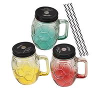 Artibetter 3 Ensembles Gobelet avec Paille 401-500ml, Tasse à Boire | Tasse A Lait Garçon et Filles, Tasse à Eau, Verres à Boire en Bocal, Boissons Froides