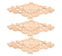 Artibetter 3 Pièces Applique Décorative en Plastique Sculpté pour Porte D'armoire, Design Classique Khaki, Facile à Peindre, pour Décoration Intérieure et Projets DIY