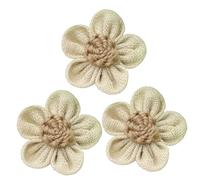 Artibetter 3 Pièces Artificielle Rose Ruban Roses Floral Décor Toile De Jute Dentelle Fleurs Toile De Jute Fleurs Toile De Jute Fleur Artisanat Décor De Mariage Rustique Artisanat Décoration