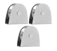 Artibetter 3 Pièces Poulie de Palier en Acier Inoxydable Argenté, Supporte 50kg, pour Cordes de Drapeau, Utilisation en Extérieur et Écoles