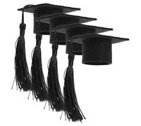 Artibetter 4 Pièces Présent de Diplôme Bouchon de Bouteille de Vin Réutilisable avec Mini Chapeau de Graduation Noir en Feutre pour Décoration de Fête de Remise de Diplôme